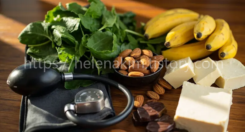 싱싱한 채소, 견과류, 바나나 등 마그네슘이 많이 들어 있는 식품으로 혈압 관리.