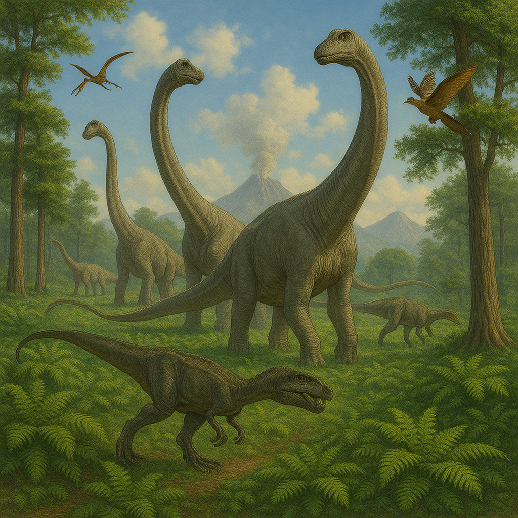 중생대 쥐라기: 공룡의 전성기와 익룡, 최초의 새