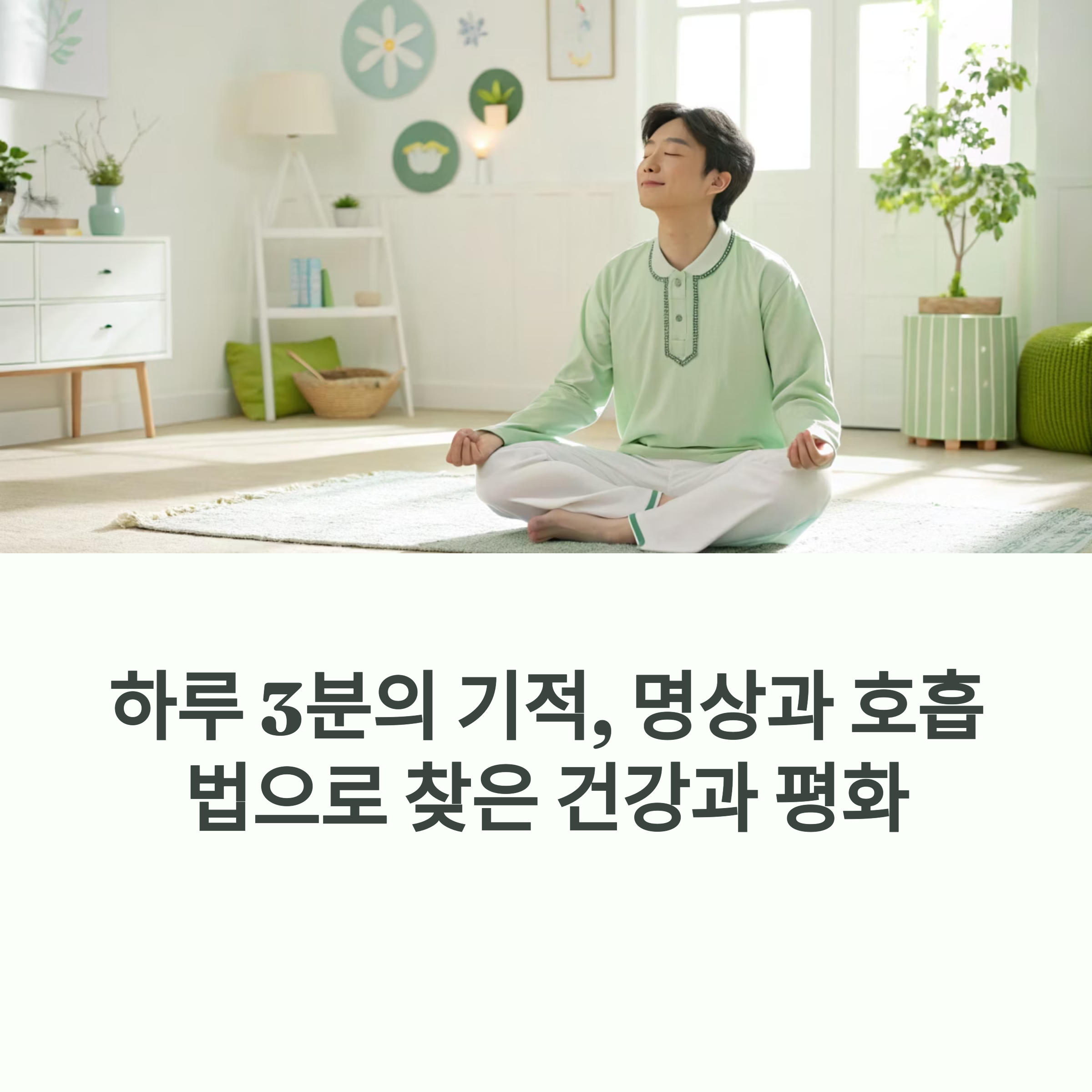 하루 3분의 기적, 명상과 호흡법으로 찾은 건강과 평화에 대한 이미지