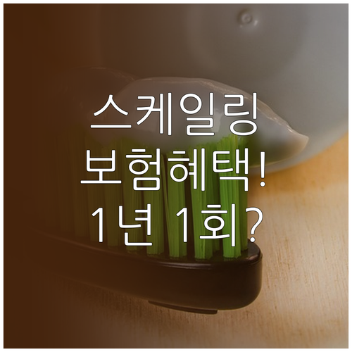 치과 스케일링 건강보험 연 1회 대상..