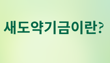 새도약기금, 빚에 허덕이는 취약계층·소상공인의 희망!