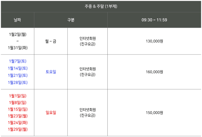 에덴블루 cc 1월 그린피