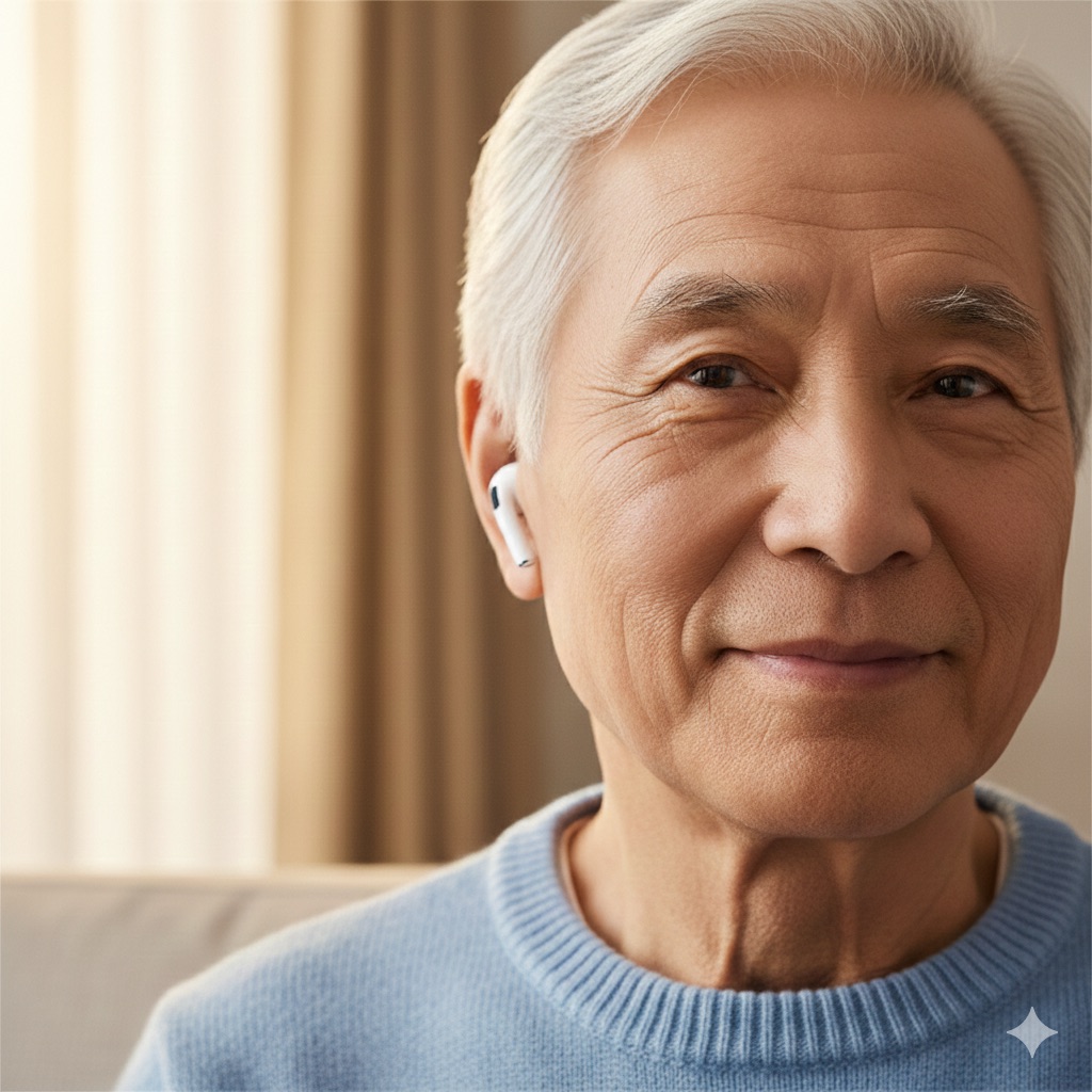 에어팟 착용 이미지