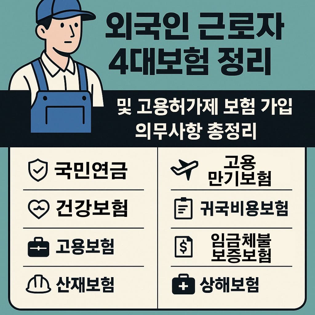외국인 근로자 4대보험 정리 및 고용허가제 보험 가입 의무사항 총정리