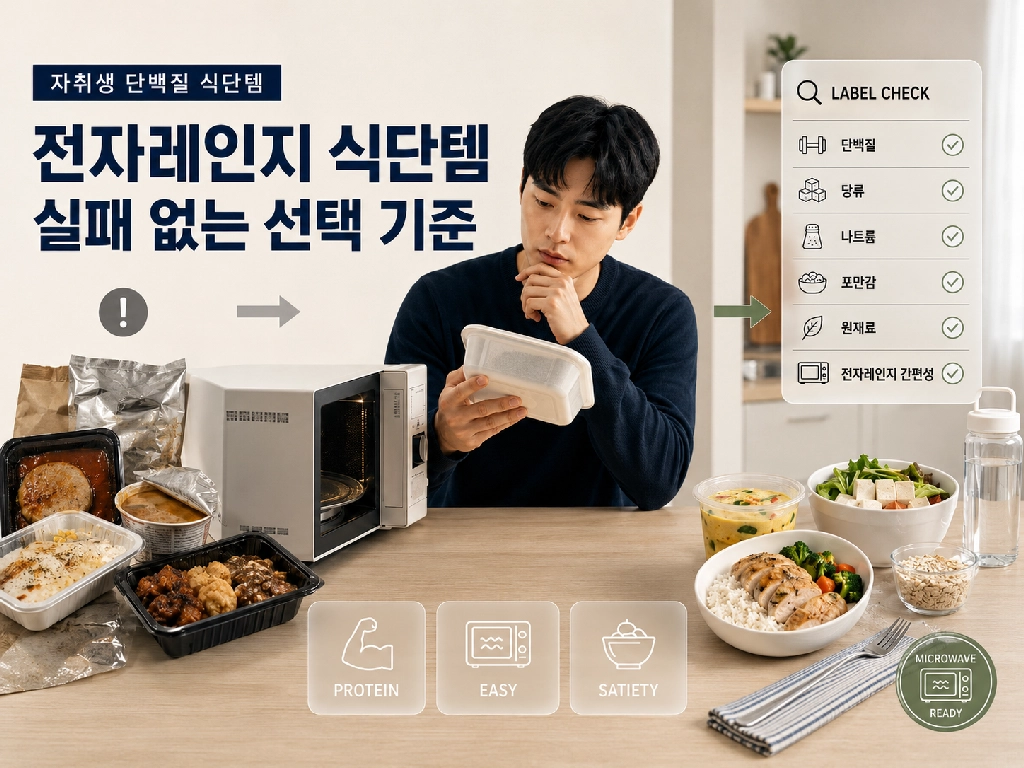 전자레인지 단백질 식단템, 자취생이 실패하지 않는 선택 기준