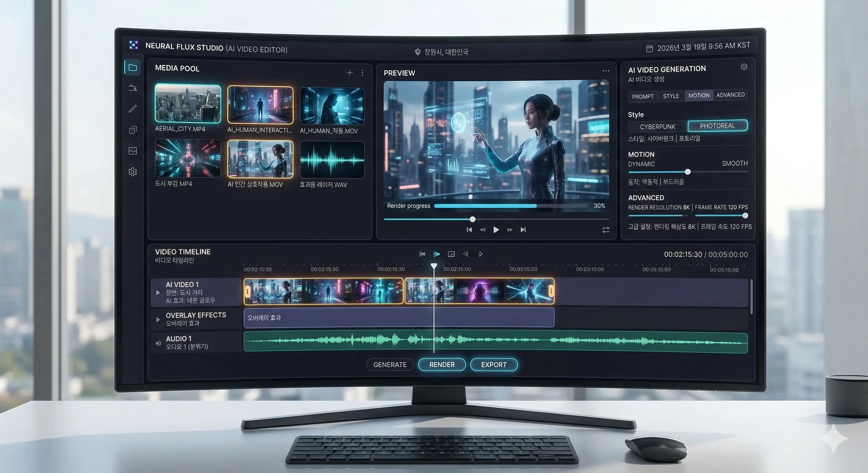 Kling AI 전용 데스크톱 앱의 사용자 인터페이스 디자인
