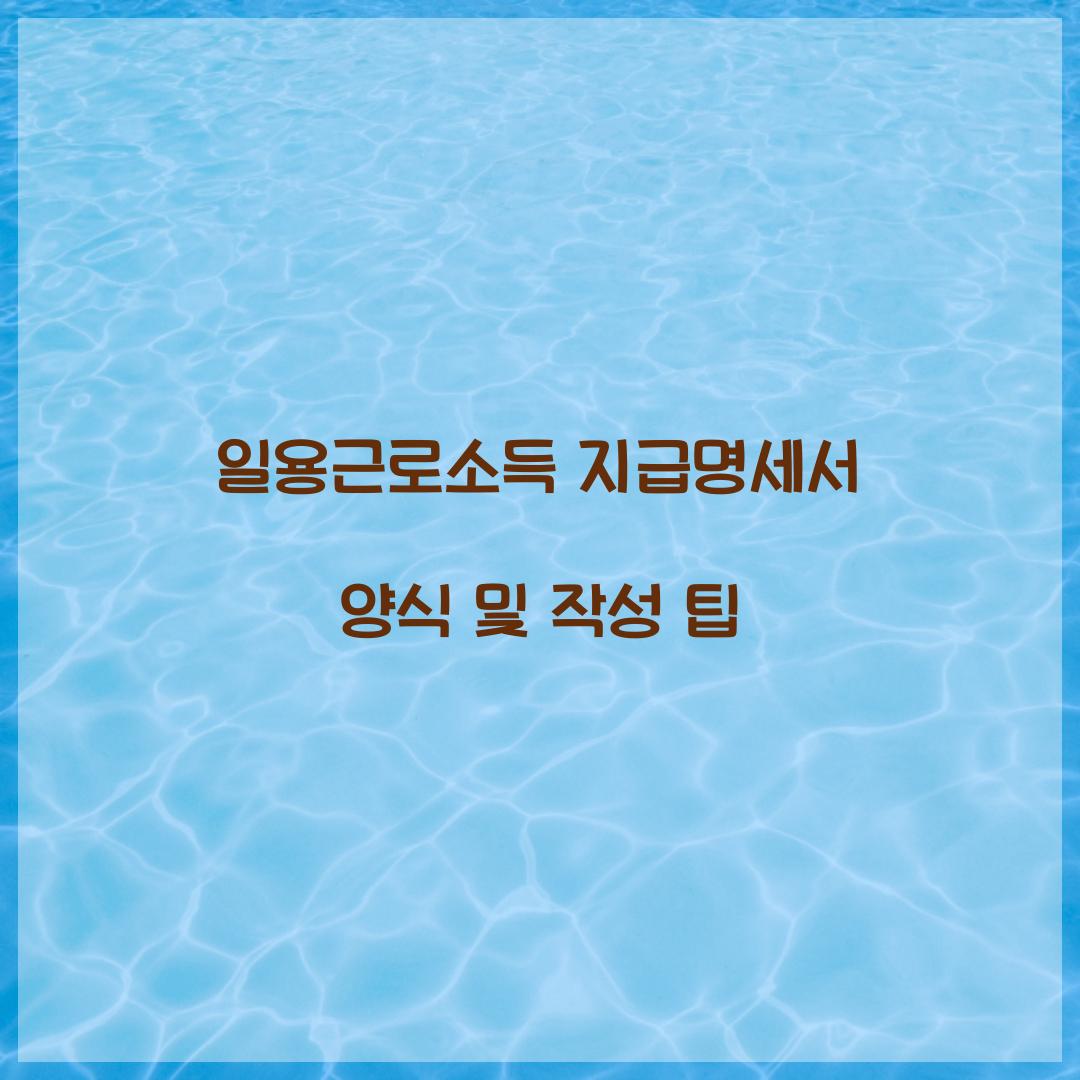일용근로소득 지급명세서 양식