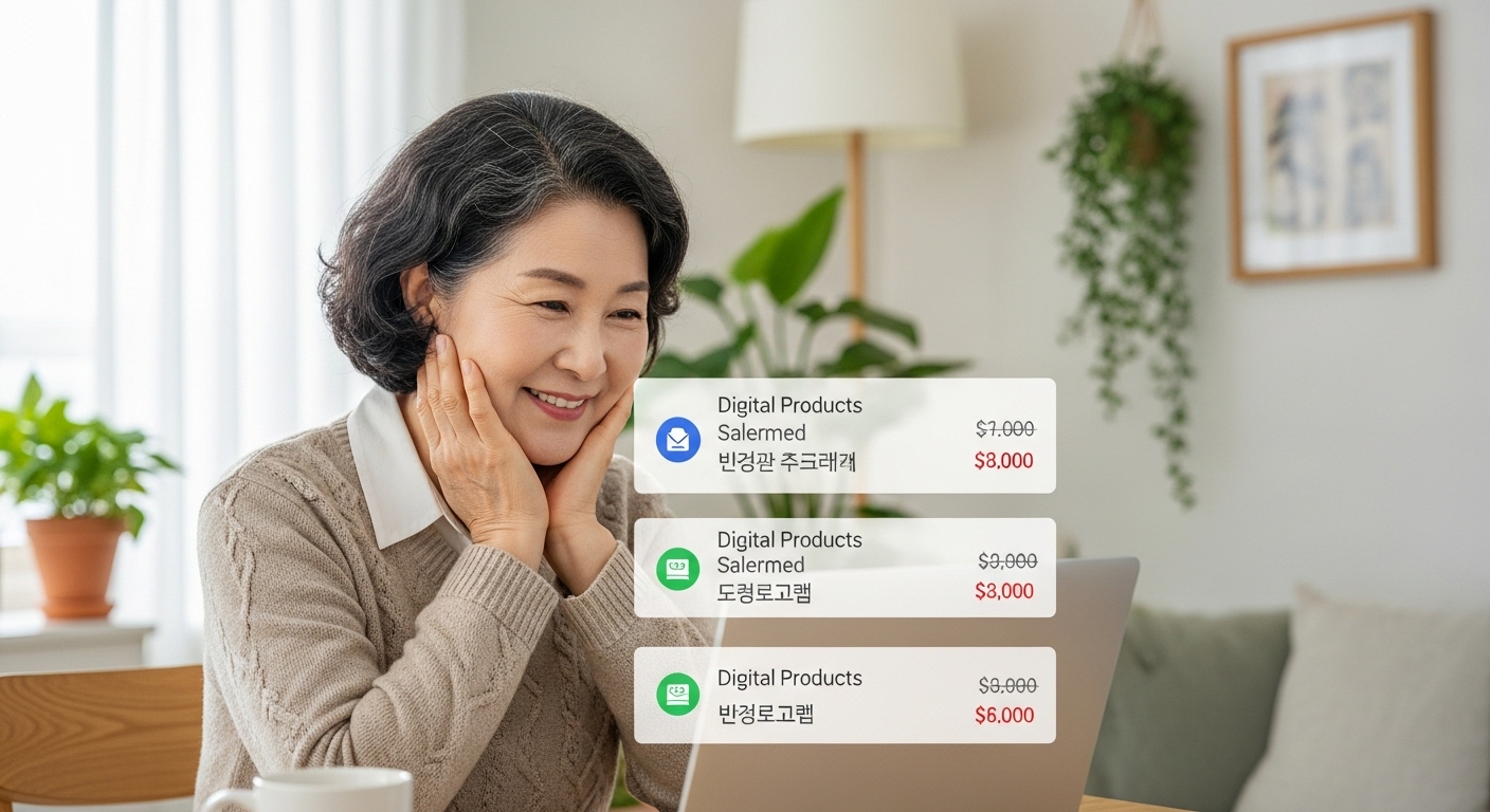 전자책 판매 알림을 확인하는 장면