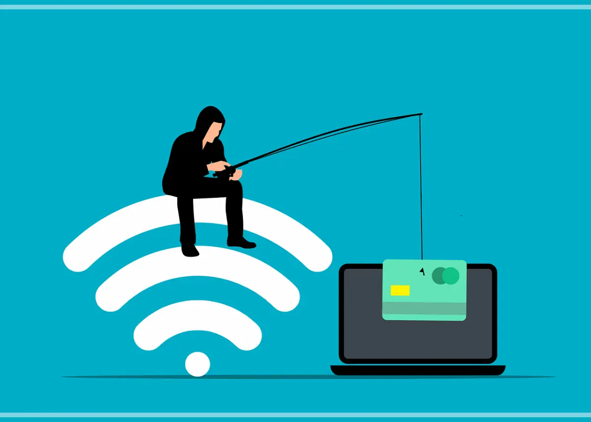 해커가-와이파이- 신호-위에-앉아- 노트북에서-낚시를-하며-신용카드를-훔치려는-모습의-삽화-이미지