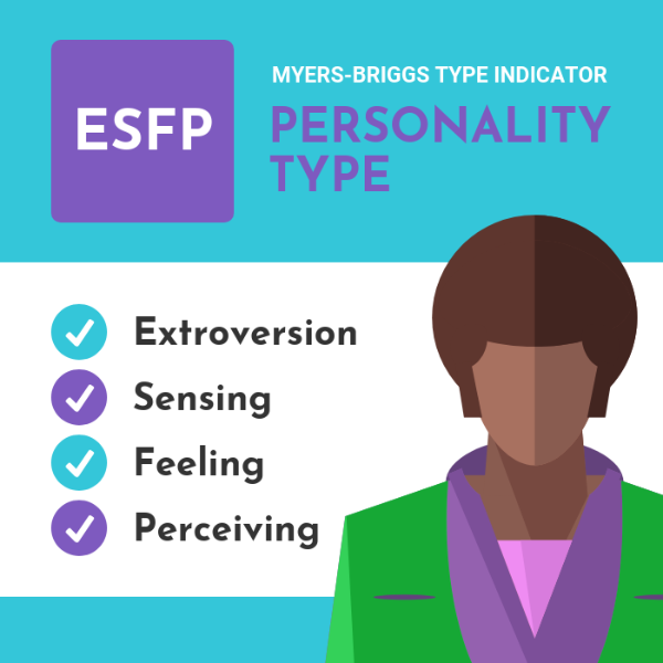 ESFP 유형은 외향적, 감각적, 감정적, 인식형이다.