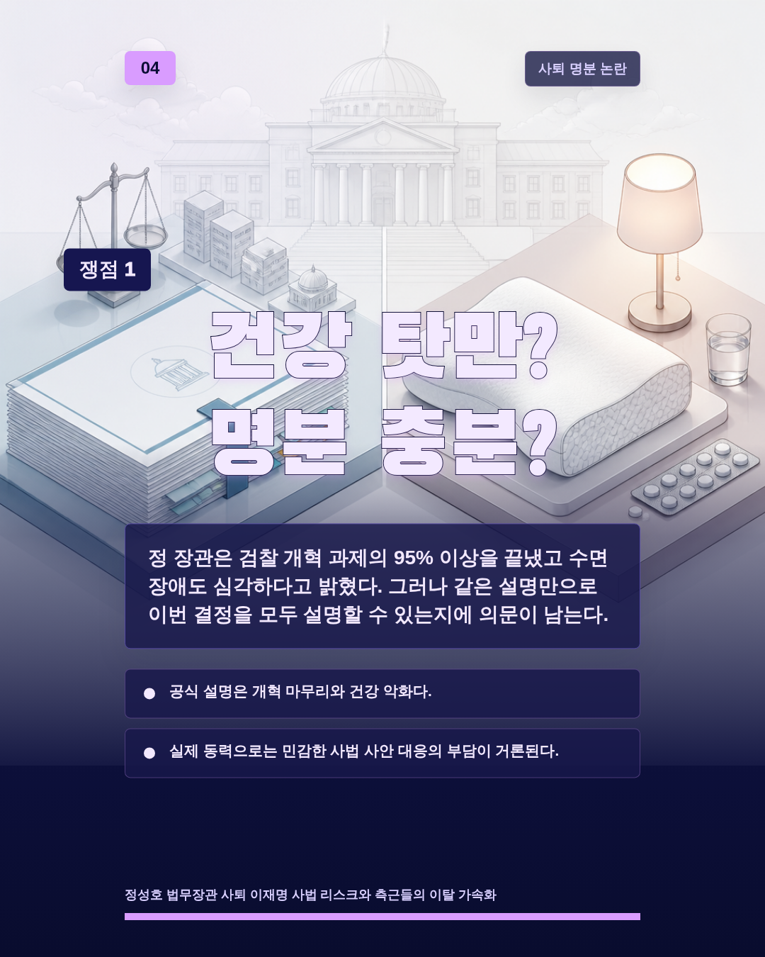 건강 탓만? 명분 충분?