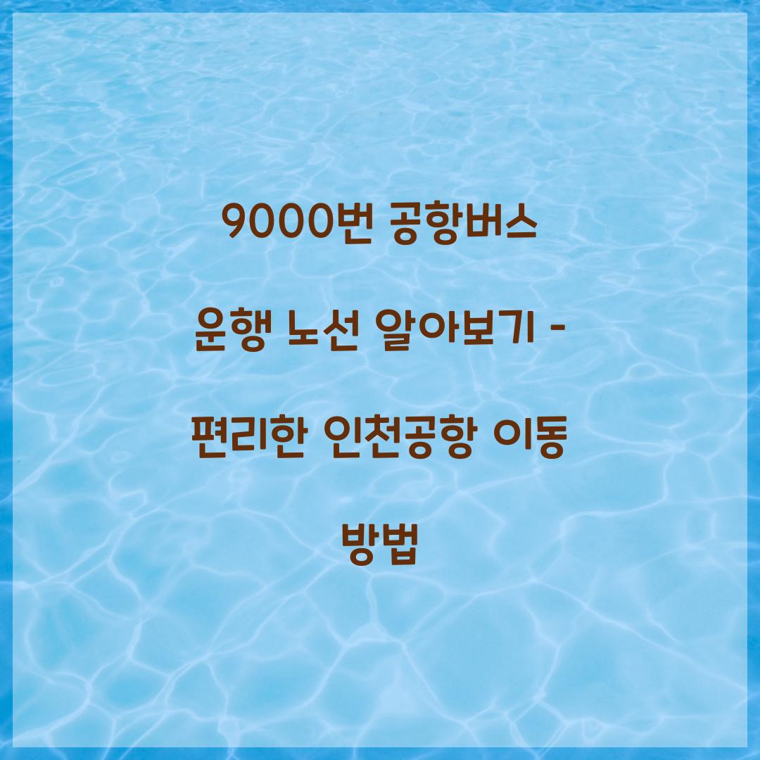 9000번 공항버스 운행 노선