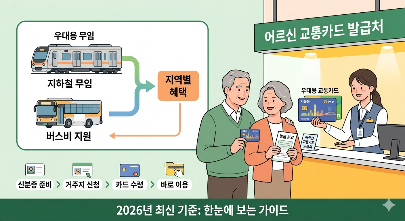 2026년 노인 무임 교통카드 발급 방법 및 지역별 혜택 총정리