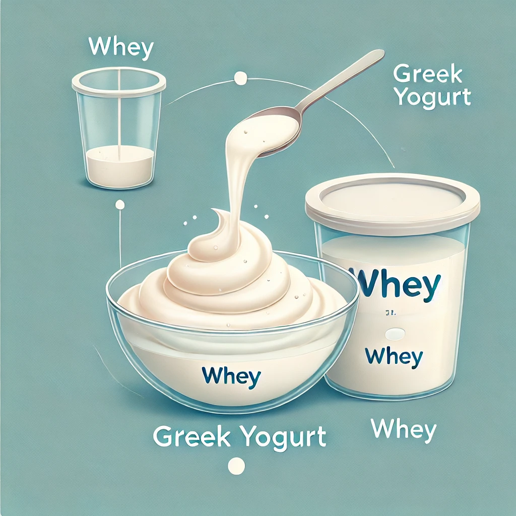 그릭요거트와 유청을 나타낸 이미지