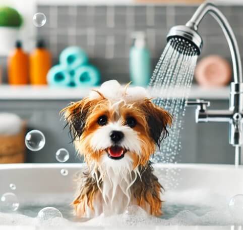 강아지 목욕