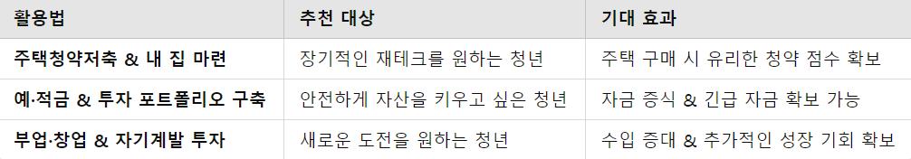 청년도약계좌 수령액을 효과적으로 활용하는 3가지 방법