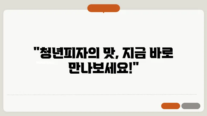 청년피자 메뉴