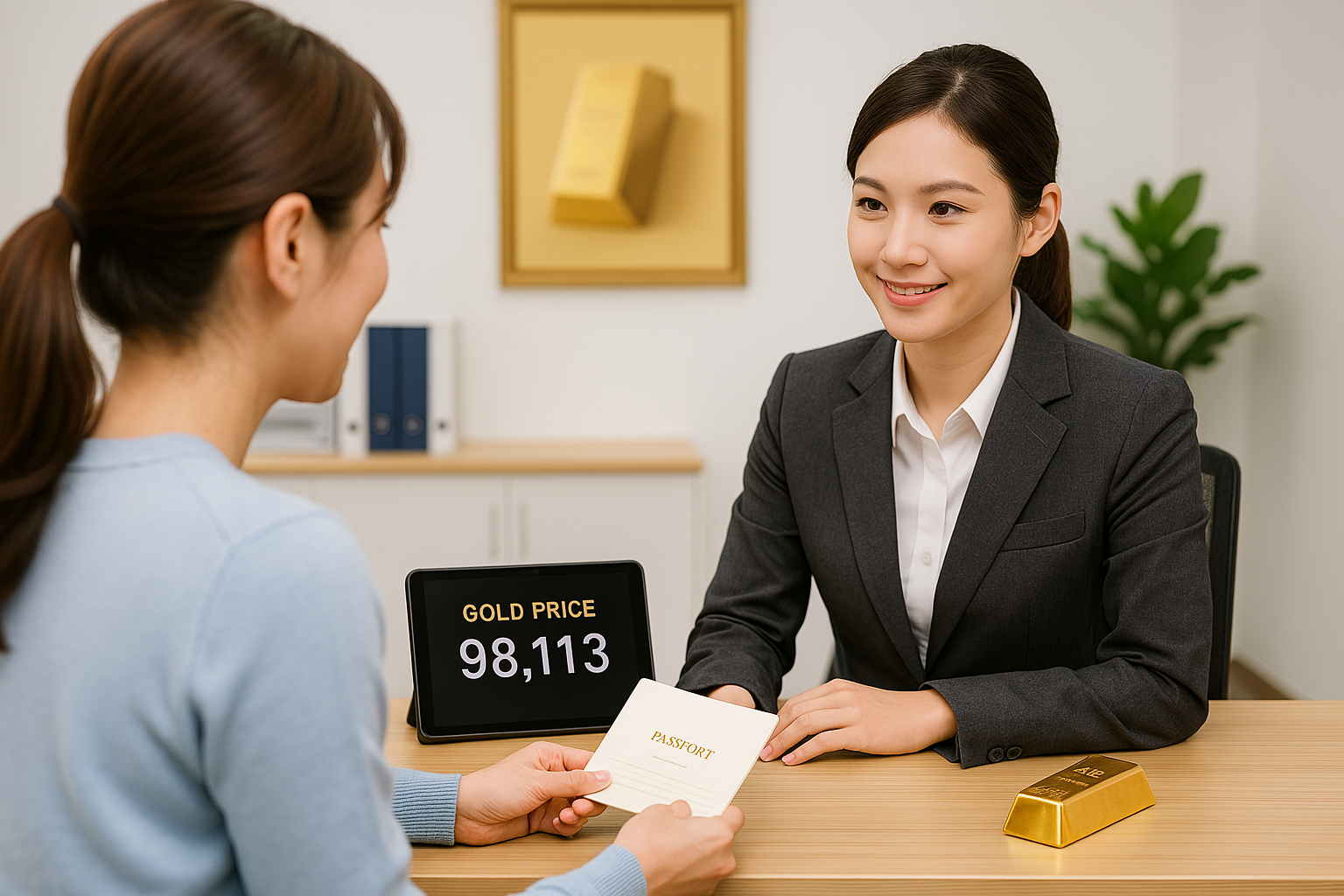 은행에서 금 투자 이미지