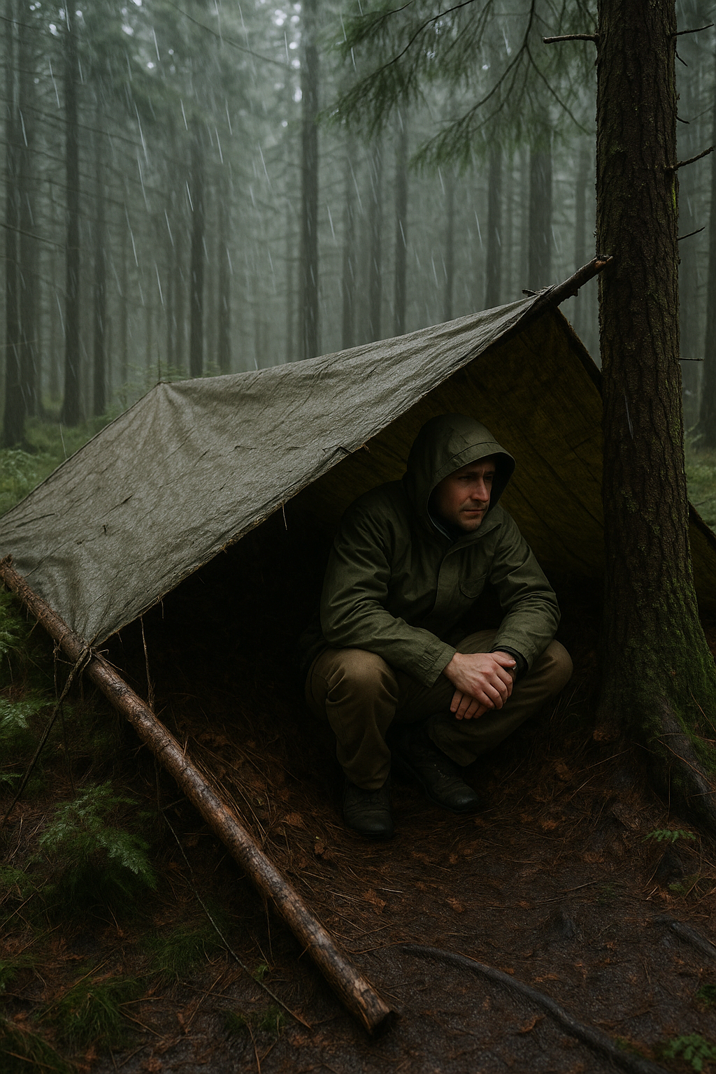 즉석 피난처 만들기 &ndash; 천막 없이 비바람 막는 법