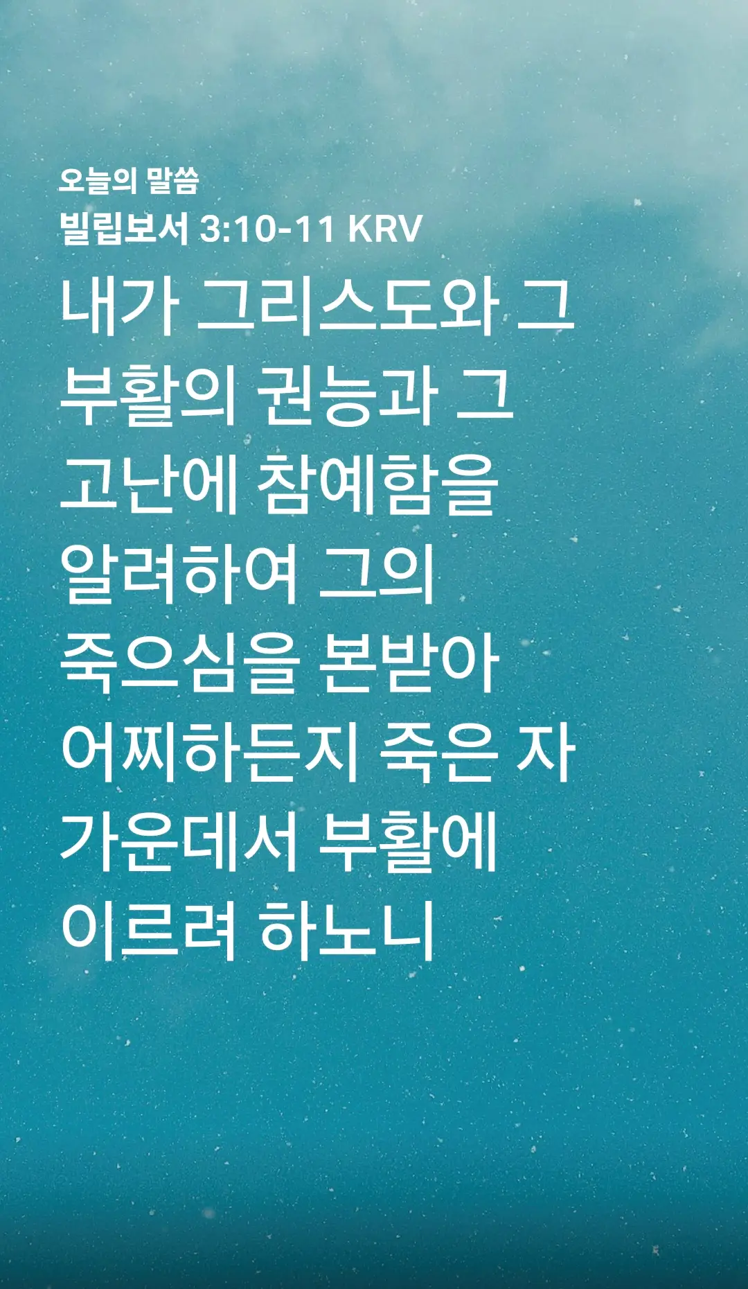 빌립보서 3장10절-11절