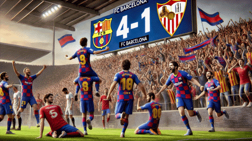 바르셀로나 세비야 원정 4:1 승리