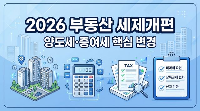 2026년 부동산 실거주 세제개편 양도세 절세 및 증여세 계산 방법