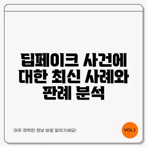 딥페이크 사건에 대한 최신 사례와 판례 분석