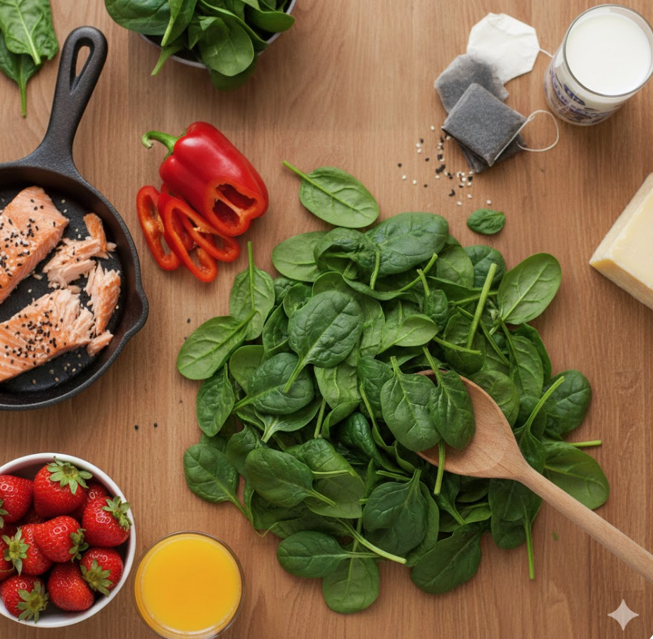 시금치의 철분 특성 관련 사진