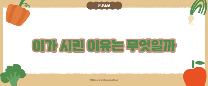이가 시린 이유 (+치아 민감도 원인)