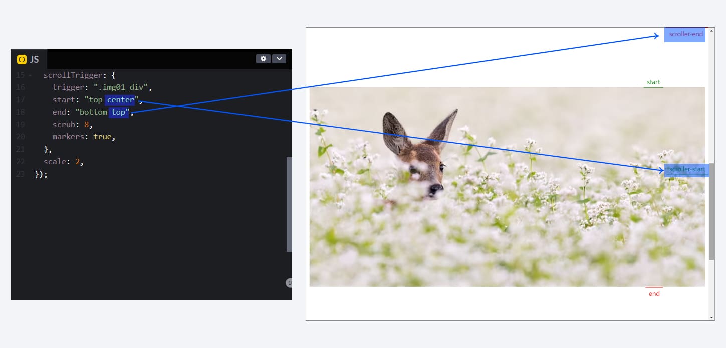 스크롤 트리거 설명 이미지