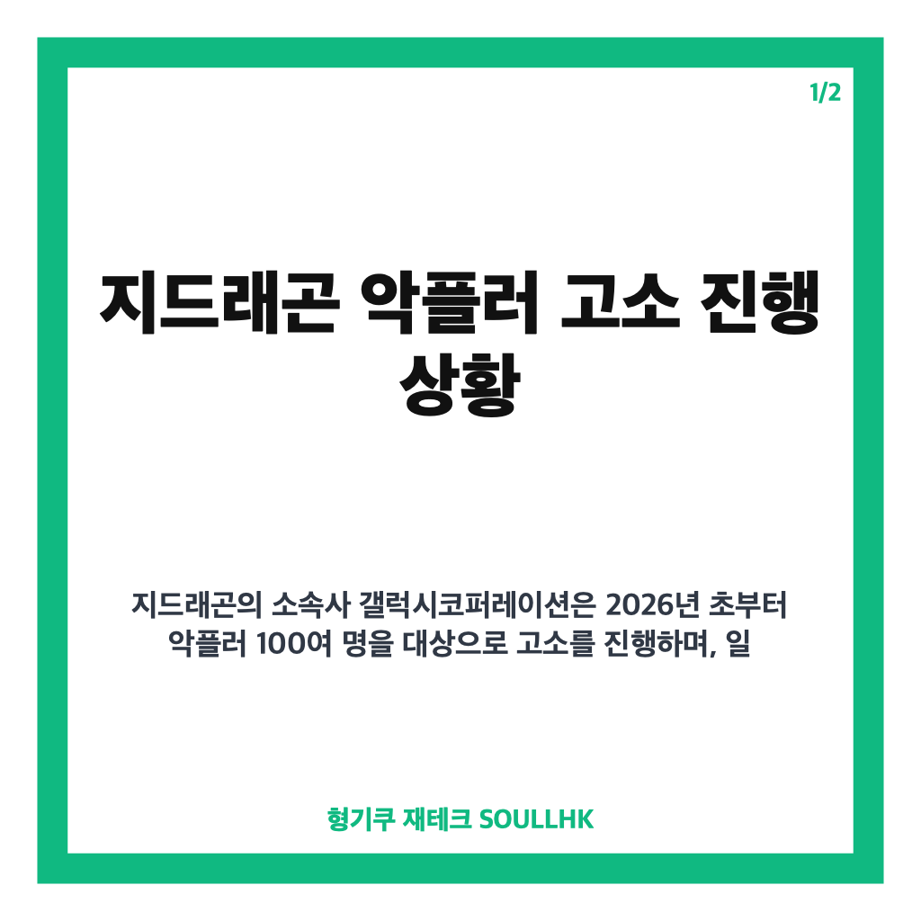 지드래곤 악플러 고소 진행 상황과 법적 대응 확대 현황 분석 카드뉴스 1