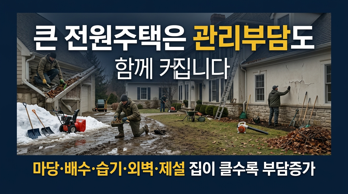 큰 전원주택은 관리범위가 넓음