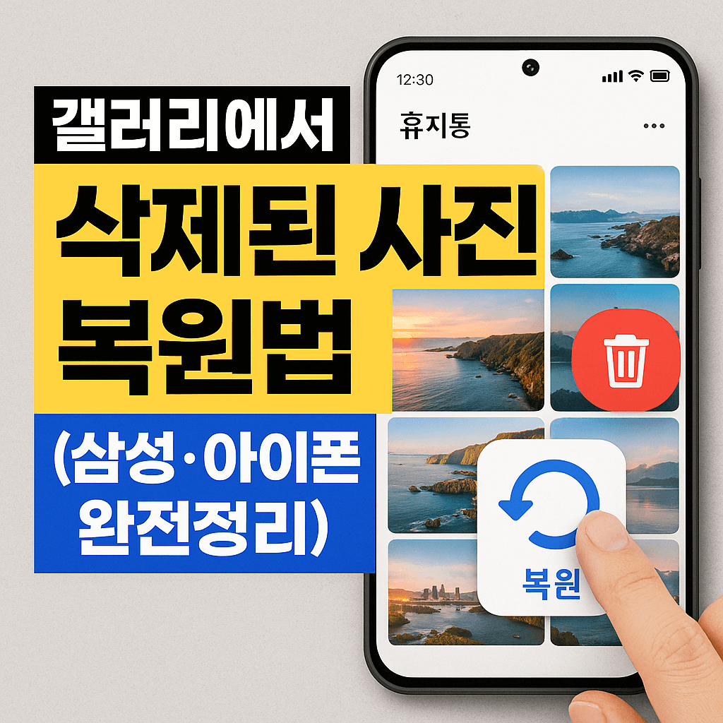 스마트폰 갤러리에서 삭제된 사진 복구 방법