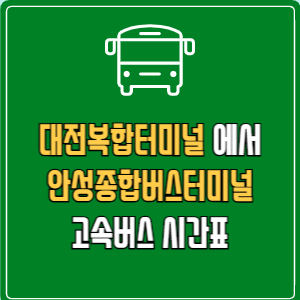 대전복합터미널에서 안성종합버스터미널 고속버스 시간표 요금 예매