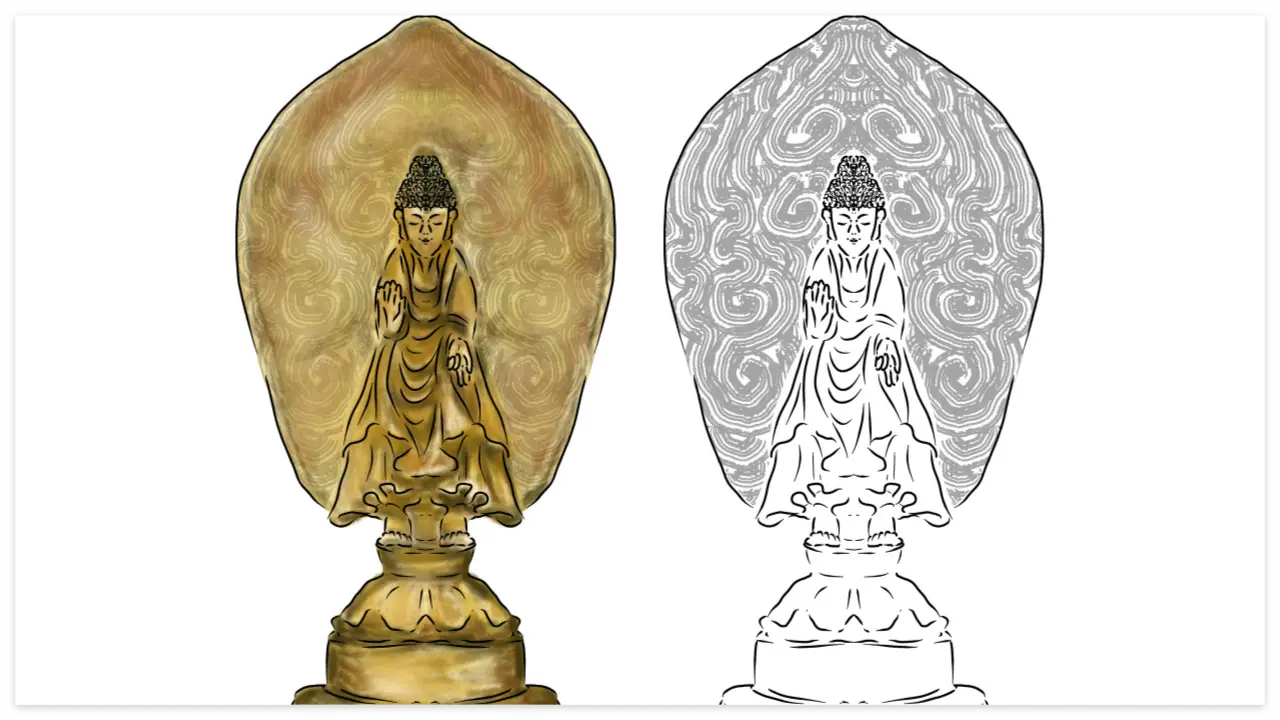 삼국시대 불교 예술품 - 고구려 금동 연가 7년명 여래 입상 이미지