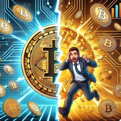 비트코인 하락을 표현한 이미지