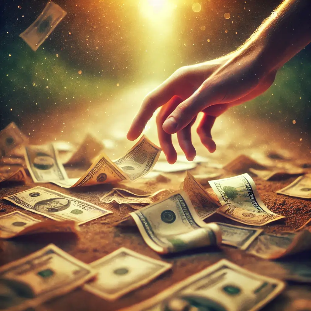 떨어진-돈-줍는-손