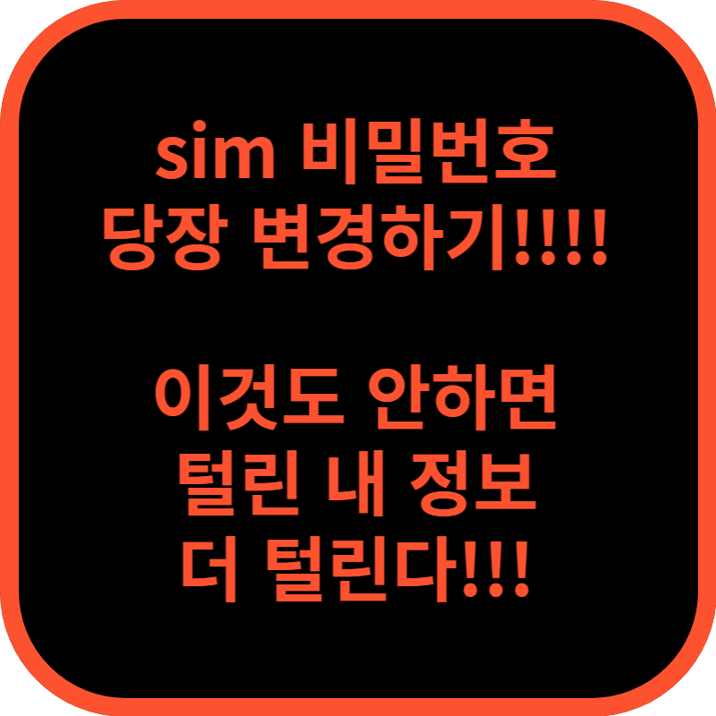 SIM 비밀번호 변경하는 방법 총정리