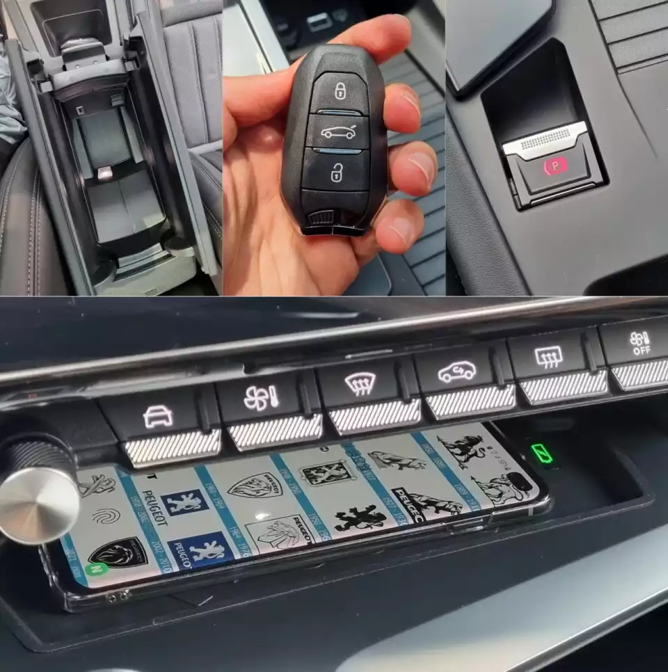 뉴 408의 센터 콘솔과 스마트키, 주요 기능을 모았습니다.