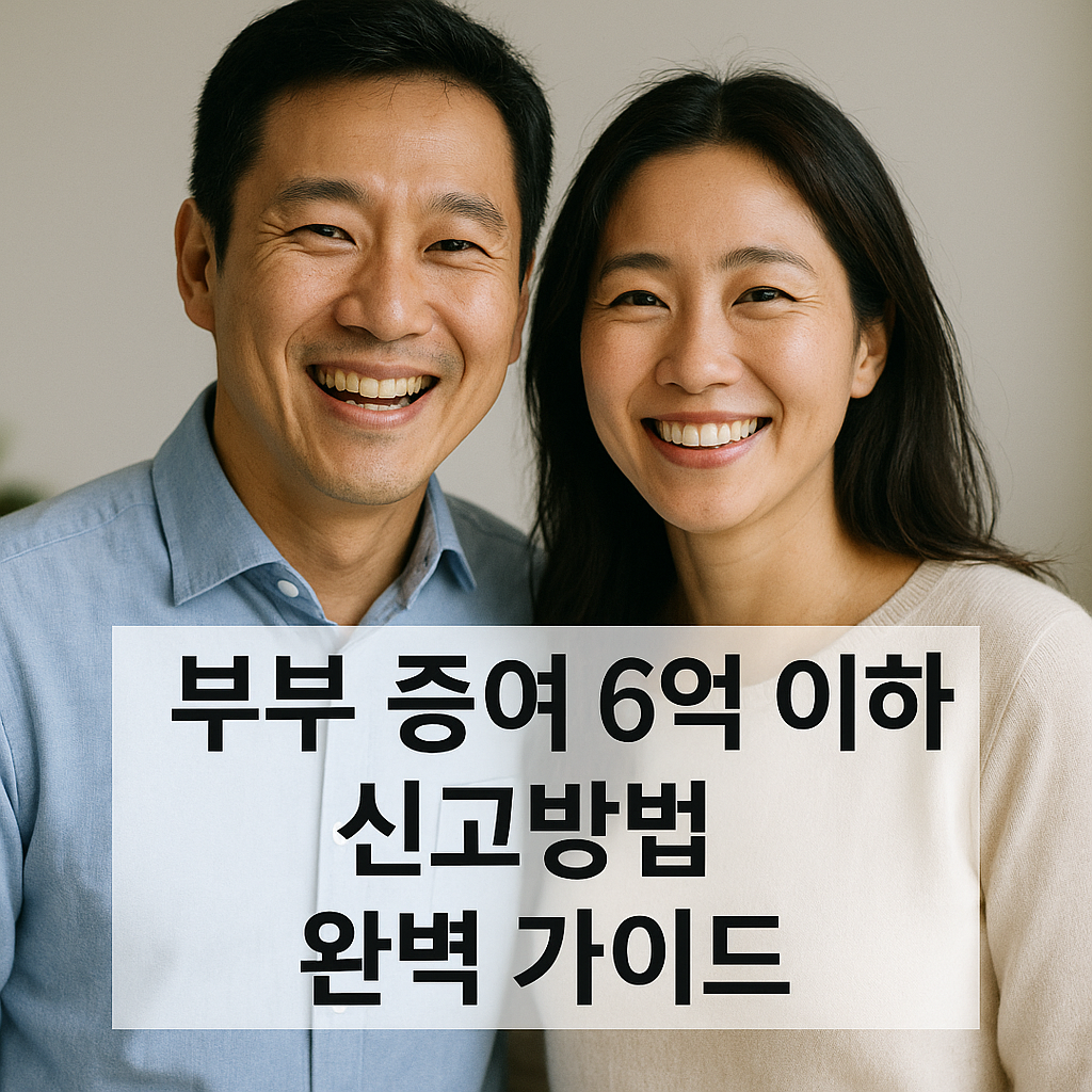 부부 증여 6억 이하 신고방법 완벽 가이드