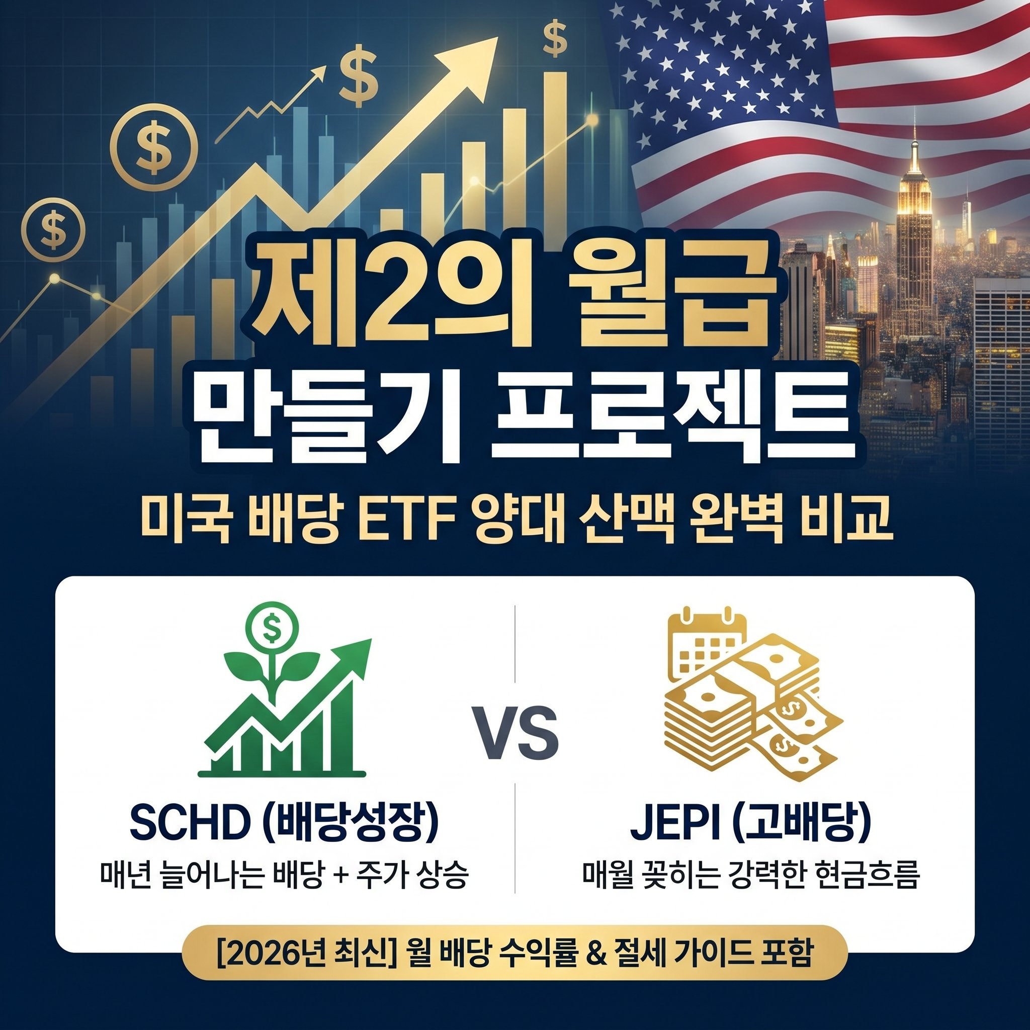 2026년 미국 월배당 ETF SCHD 및 JEPI 수익률 완벽 비교 및 절세 계좌 투자 가이드 썸네일