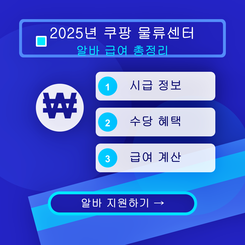 2025년 쿠팡 물류센터 알바 시급, 수당, 급여, 쿠펀치 앱 다운로드, 쿠팡물류센타 지원방법