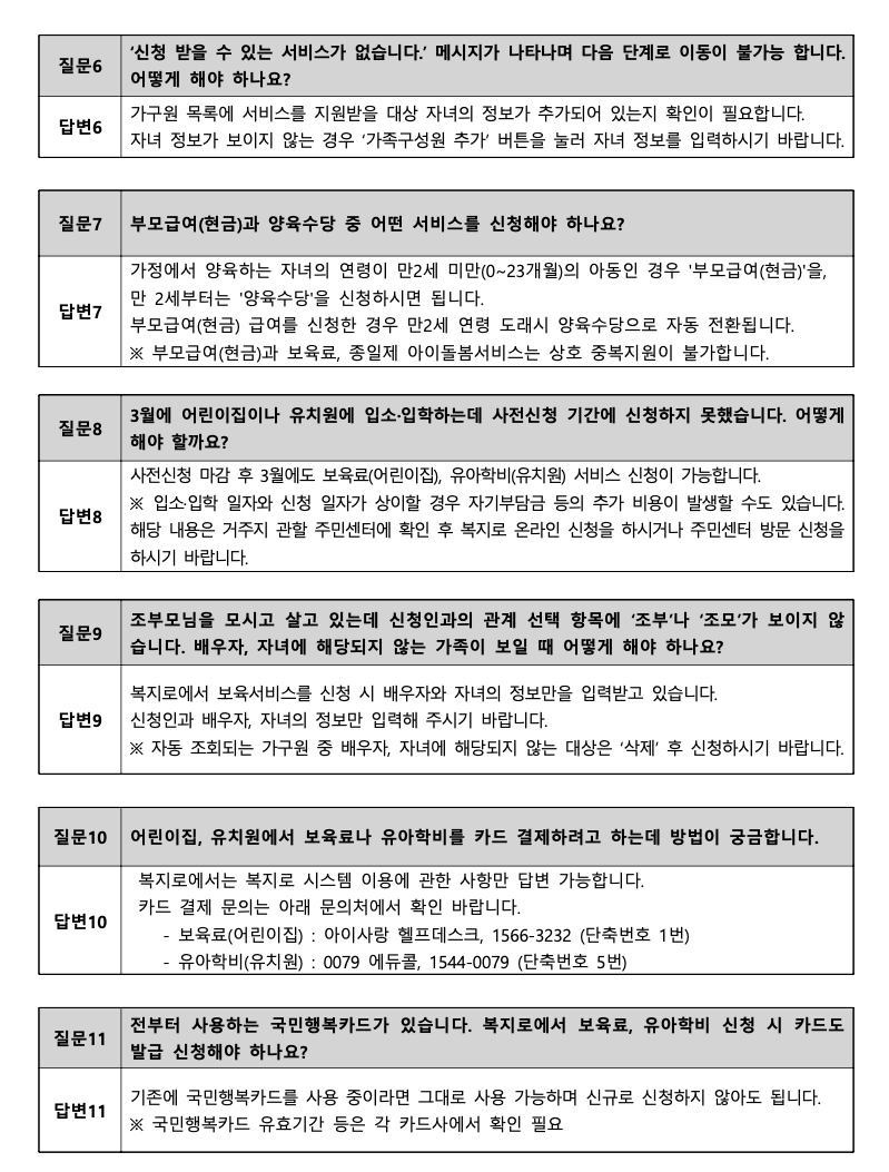 2025년 보육료, 양육수당, 유아학비 사전신청