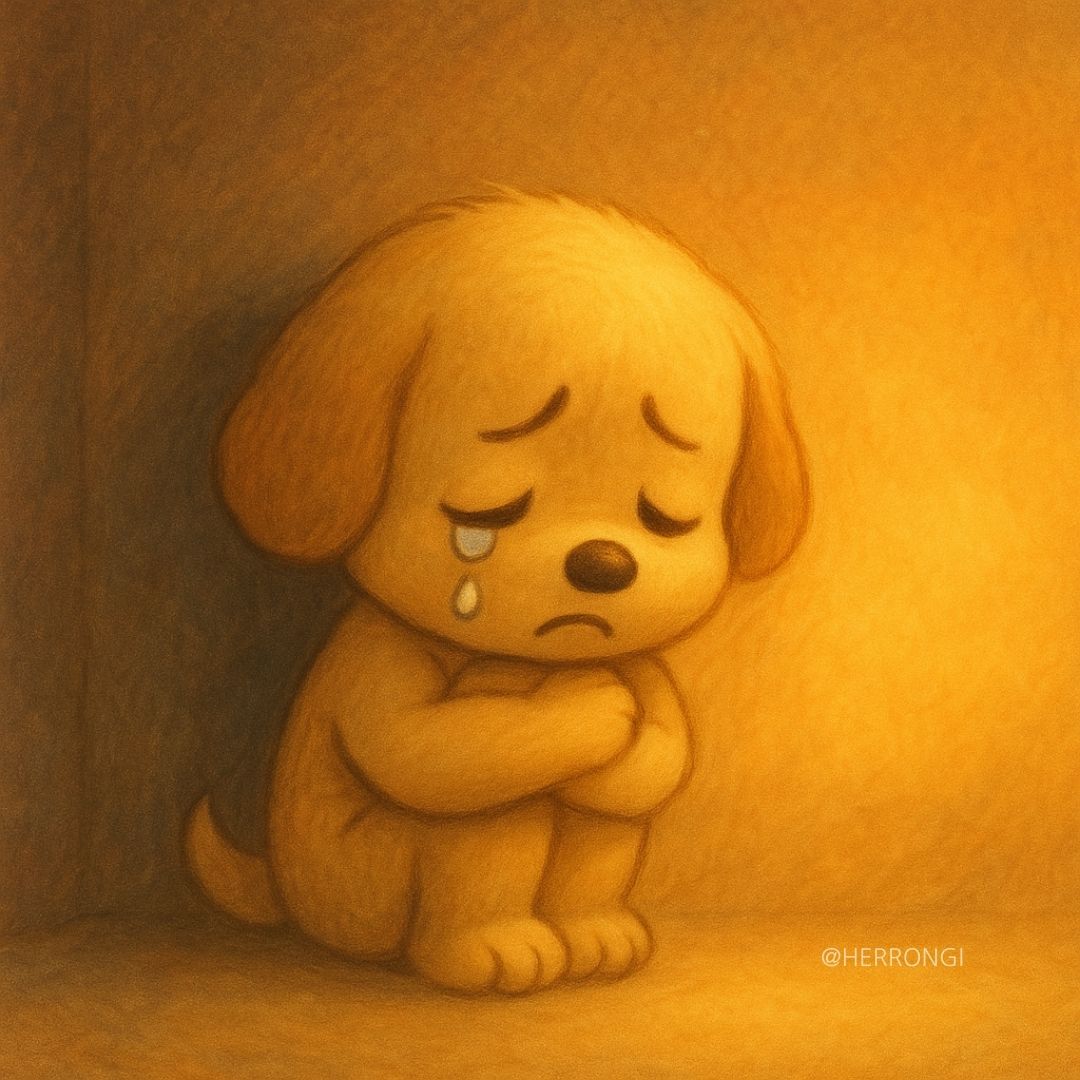 불쌍하고 수치스러운 내 마음이 너무 아파 꾹 눌러 참으며 울고 있는 상황을 표현