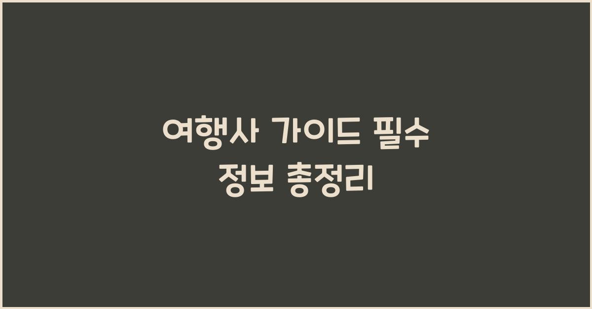 여행사 가이드