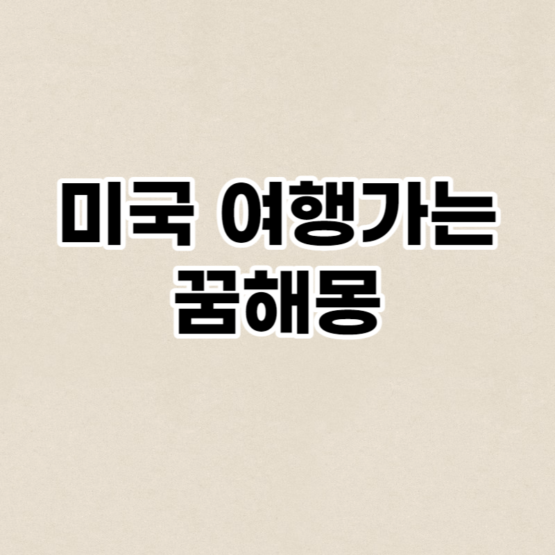 미국 여행가는 꿈해몽