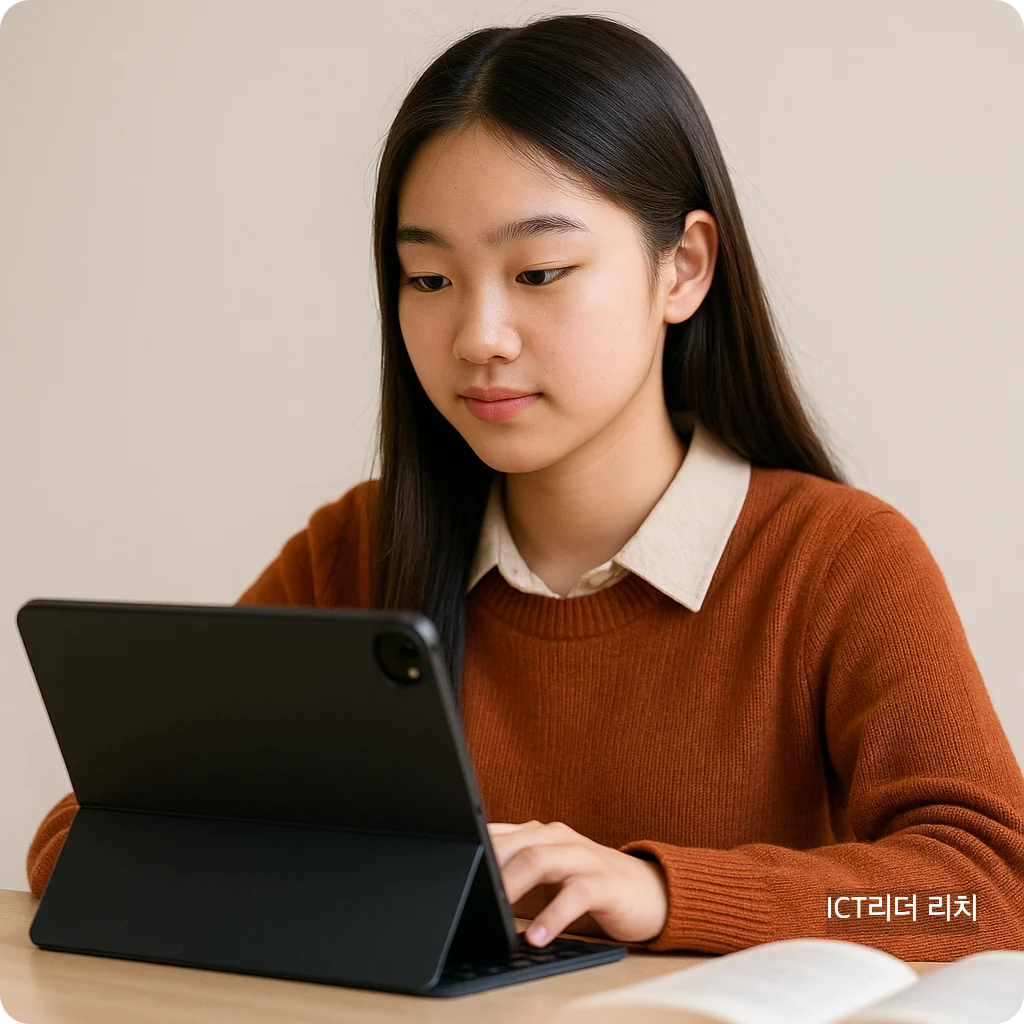 고3 여학생 GPT 논술 준비 썸네일 &ndash; 아이패드 공부