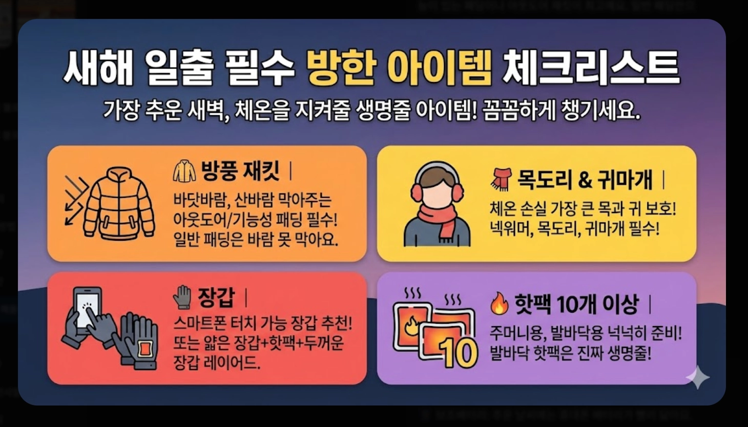2026년 1월 1일 해돋이 시간 전국 총정리