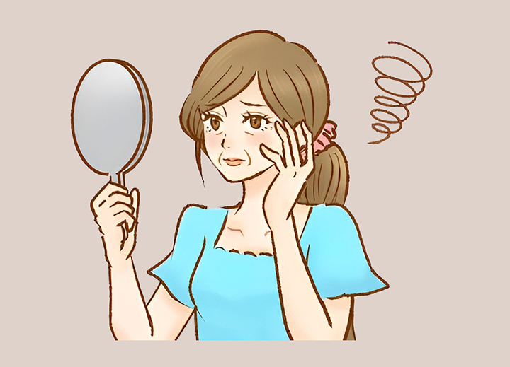 노화가-걱정되는-중년여성