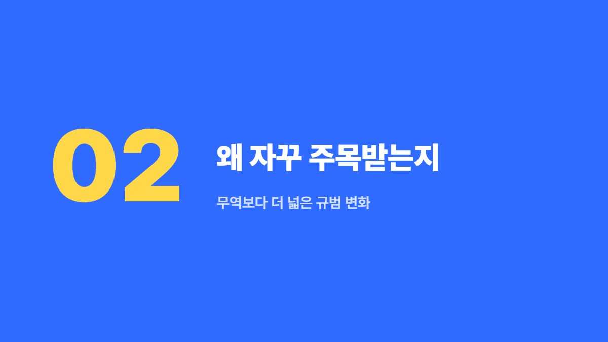 왜 자꾸 주목받는지 &mdash; 무역보다 더 넓은 규범 변화